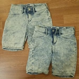 Acid wash biker shorts